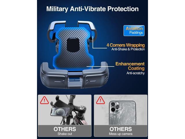 Motorcycle Phone Mount Holder, [150mph Wind Anti-Shake][7.2inch Big Phone Friendly] Bike Phone Holder, Motorcycle Handlebar Cell Phone Clamp,...