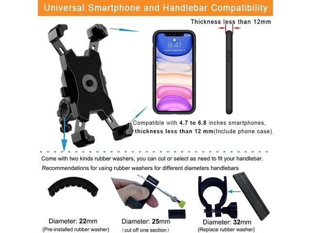 2025 Upgraded Bike Phone Mount, Easy Install and Quick Release Bicycle - Motorcycle Handlebar Phone Mount Holder, Bike Phone Holder for iPhone and...