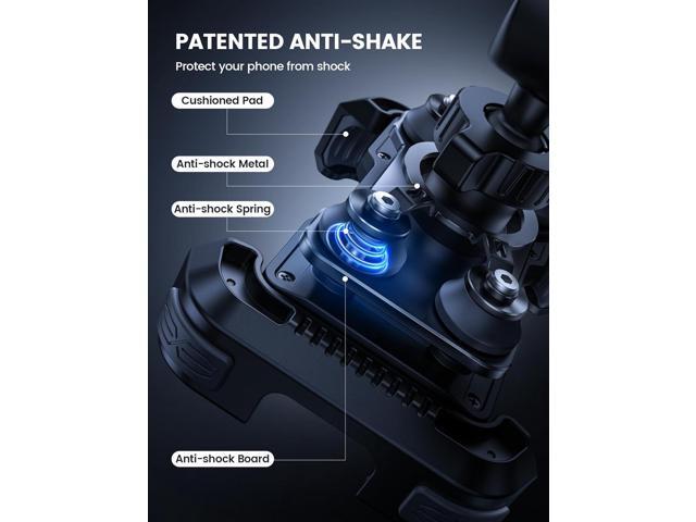 Lamicall Motorcycle Phone Mount Holder - [Dual Vibration Dampener] [Upgrade Handlebar Clip] Motorcycle Cell Phone Holder, Bike Phone Mount, Fit...