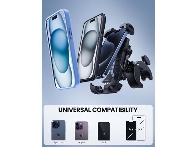 Lamicall Motorcycle Phone Mount Holder - [Dual Vibration Dampener] [Upgrade Handlebar Clip] Motorcycle Cell Phone Holder, Bike Phone Mount, Fit...