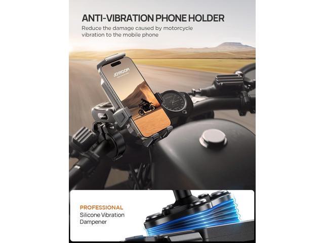 JOYROOM Aluminum Alloy Motorcycle Phone Mount with Vibration Dampener, Motorcycle Phone Holder for Motorcycle Harley Bike Bicycle Scooter ATV/UTV,...