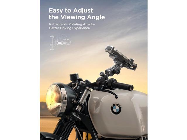 JOYROOM Aluminum Alloy Motorcycle Phone Mount with Vibration Dampener, Motorcycle Phone Holder for Motorcycle Harley Bike Bicycle Scooter ATV/UTV,...