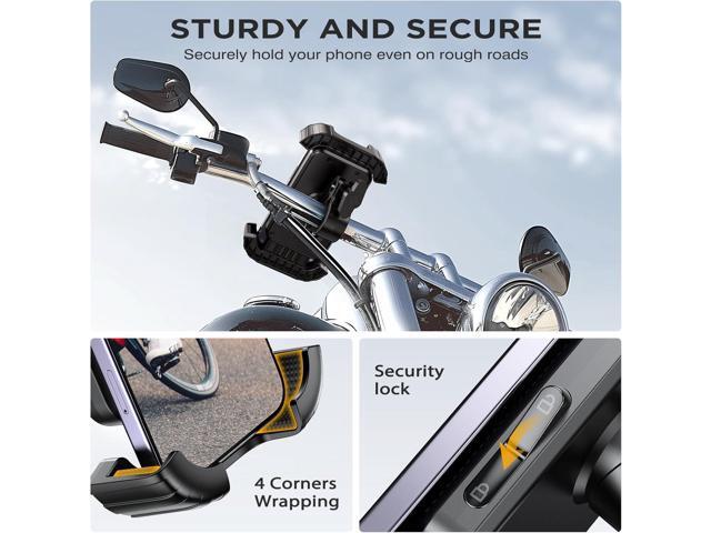 Miracase Bike Phone Holder, Silicone Wrapped Anti Shake Bicycle Phone Mount, Handlebar Clamp Cell Phone Holder for Bike, Scooter Motorcycle Phone...