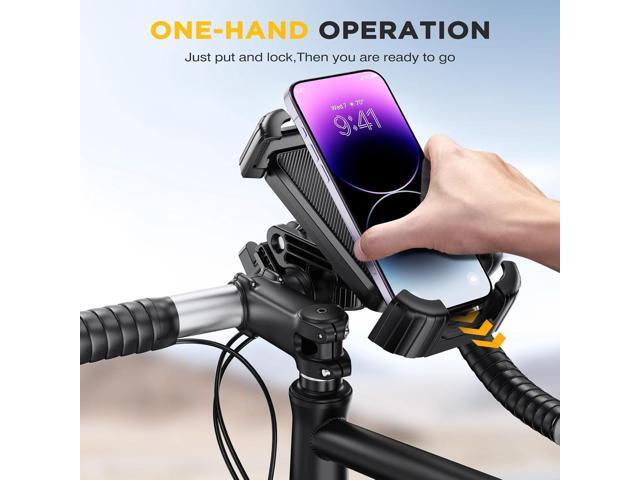 Miracase Bike Phone Holder, Silicone Wrapped Anti Shake Bicycle Phone Mount, Handlebar Clamp Cell Phone Holder for Bike, Scooter Motorcycle Phone...