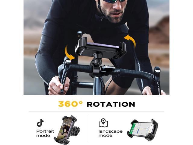 Miracase Bike Phone Holder, Silicone Wrapped Anti Shake Bicycle Phone Mount, Handlebar Clamp Cell Phone Holder for Bike, Scooter Motorcycle Phone...
