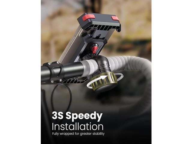 Bike Cell Phone Holder, Bike Handlebar Phone Mount [2024 Upgraded 3S Quick Install] Motorcycle Phone Mount, for iPhone Bike Mount, Bicycle Phone...