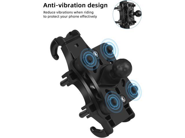 Motorcycle Phone Mount with Vibration Dampener, One-Hand Operation Motorcycle Bike Phone Holder Holds 4.7'-7.1' Cell Phones on Handlebar, Cell...