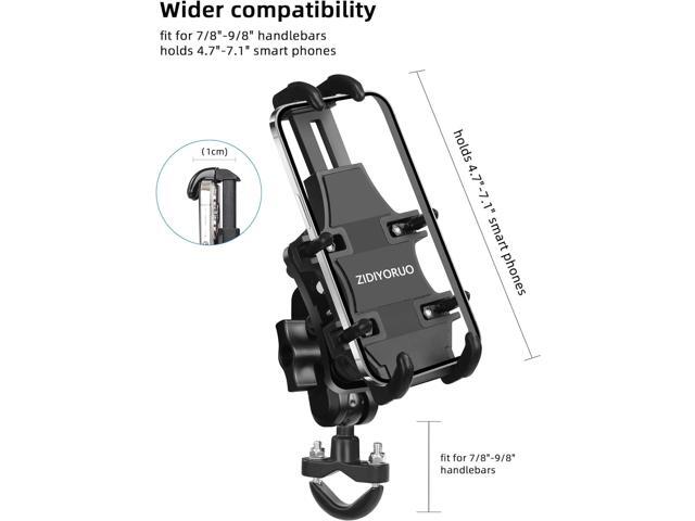 Motorcycle Phone Mount with Vibration Dampener, One-Hand Operation Motorcycle Bike Phone Holder Holds 4.7'-7.1' Cell Phones on Handlebar, Cell...