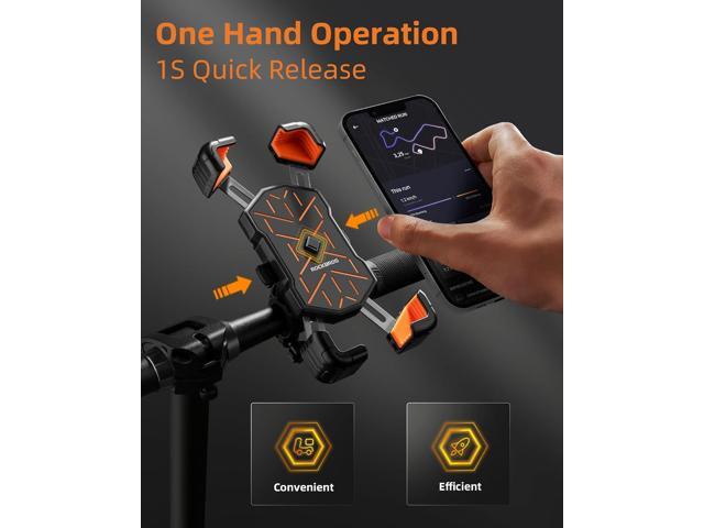 ROCKBROS Motorcycle Bike Phone Holder Mount, for 4.5''-7.1'' Phones, Quick Release Motorcycle Bike Phone Mount Handlebar Clamp, 360° Rotatable...
