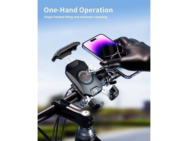Kewig Bike Phone Mount Holder, Motorcycle Phone Mount [1s Lock] [One Hand Operation], Bicycle Scooter Handlebar Cradle Clip for iPhone 16 Pro...