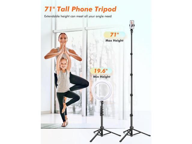 71' Tripod for iPhone, Phone Tripod Selfie Stick with Remote, Cell Phone Tripods & Tall Travel Tripods for Recording Video Selfies Photo,...