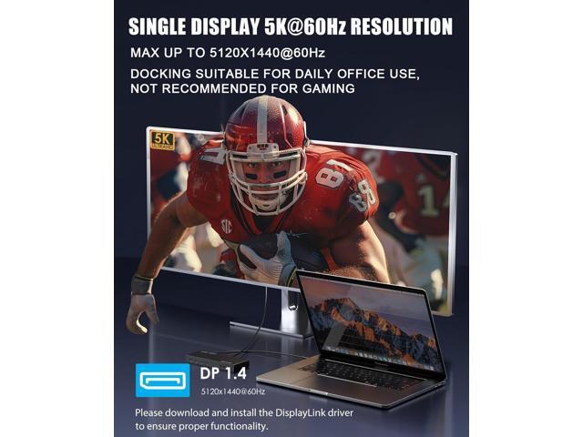 WAVLINK USB 3.0 and USB-C Dual 4K Display Universal Laptop Docking Station with DisplayPort and HDMI Docking Staion Dual Monitor for Mac, Windows(2...