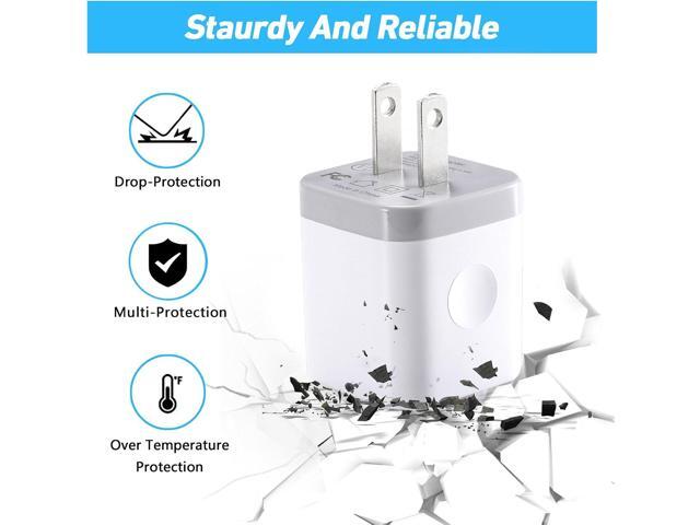 USB Wall Charger,4-Pack 2.1A Dual Port USB Cube Power Adapter Wall Charger Plug Charging Block Cube for iPhone 14/13/12/11/Pro Max/XS/XR/X/8/7/6...