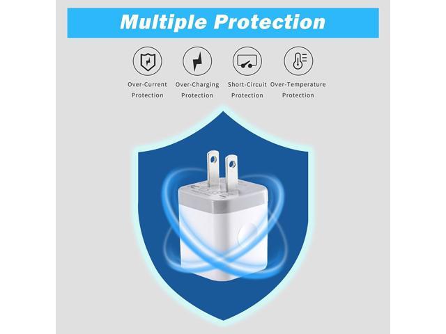 USB Wall Charger,4-Pack 2.1A Dual Port USB Cube Power Adapter Wall Charger Plug Charging Block Cube for iPhone 14/13/12/11/Pro Max/XS/XR/X/8/7/6...