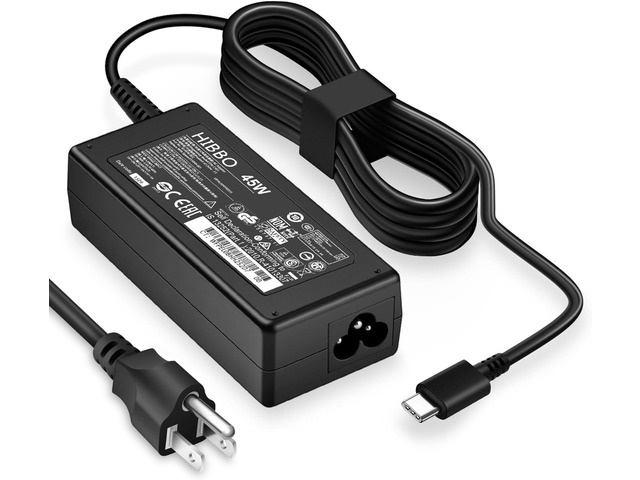 Chromebook Charger USB C Laptop Charger Compatible with HP, Lenovo, Dell, Acer, Asus, Samsung, Google Type C 45W Universal Power Adapter
