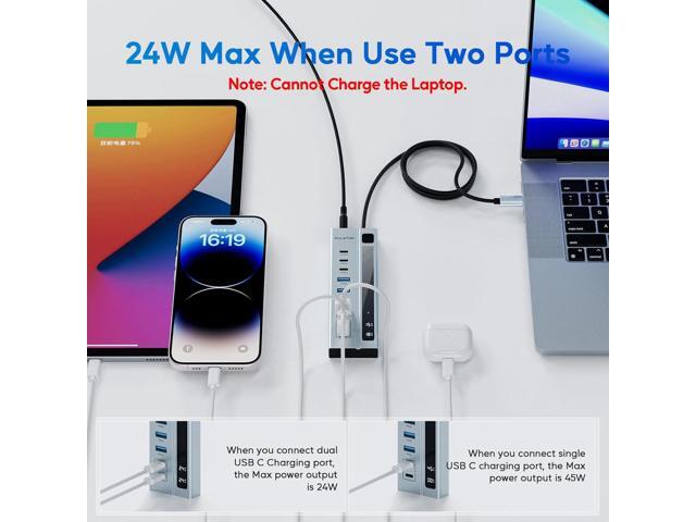 Powered USB C Hub, USB Hub Powered Support 10Gbps Data PD 45W Charging(Not Support Video) 3ft, 3 USB-C 10Gbps Ports, 4 USB 3.0 5Gbps Ports with 75W...