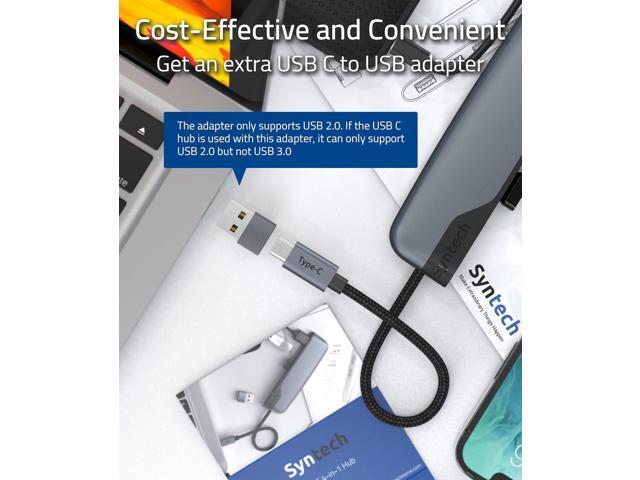 USB C to USB Hub 4 Ports, Syntech Type C to USB 3.0 Hub with a USB C to USB Adapter (USB 2.0), Thunderbolt 3 to USB Hub, iPad Pro, iMac