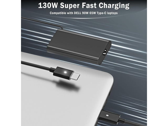 2025 New 130W USB C Type C Adapter Laptop Charger Compatible with Dell XPS 15 2in1 9575 Precision 5530 2in1 5550 5750 3560 3550 3551 Latitude 7410...