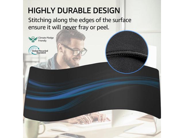 KTRIO Large Gaming Mouse Pad with Superior Micro-Weave Cloth, Extended Desk Mousepad with Stitched Edges, Non-Slip Base, Water Resist Keyboard Pad...