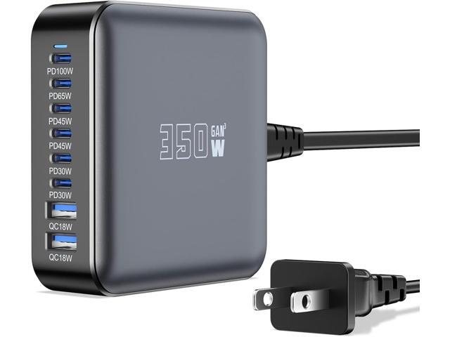 350W USB Fast Charging Station, 8 Port USB C Multi Port Charger Block with PD 100W Fast Charging Station for Multiple Devices, USB Charger Block...