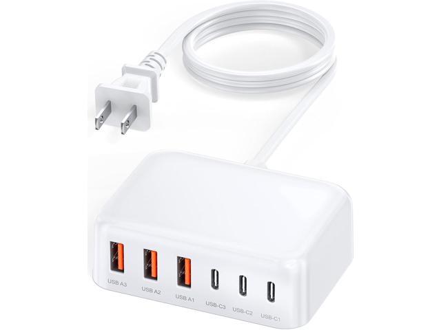 USB C Charger Block, 100W GaN 6 Port PD USB C QC USB A Wall Charger Adapter Plug Cube, Super Fast Type C Charging Station Hub for iPhone 17 16 15...