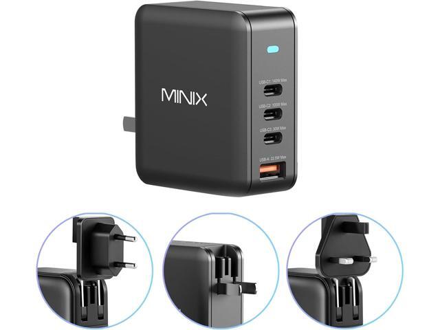 MINIX 165W USB C Charger,GaN II Charger PD3.1 Max 140W,Turbo 4-Port Charging Adapter, Fast Charging Station, Compatible with MacBook Pro/iPad...