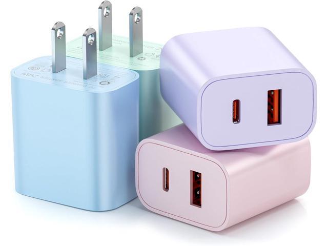 USB C Charger Block, [4 Pack] Dual Port Type C Fast Charging Block 20W USB-C Power Adapter & QC 3.0 USB A Port Type C Wall Charger Plug for iPhone...