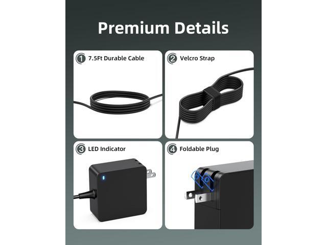 Charger for Lenovo Laptop - Ideapad 3 1 5 S340 S145 330 320 310, Flex 5, V14 V15 V17, (UL Safety Certified)- Upgraded Version, Foldable Plug,...