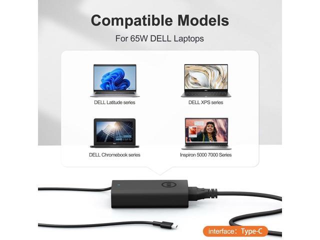 65W USB C Laptop Charger Replacement for Dell Latitude 5000-3340 3440 3540 5340 5440 5540 7340 7440 7640 9440 2in1,XPS Chromebook AC Adapter Power...