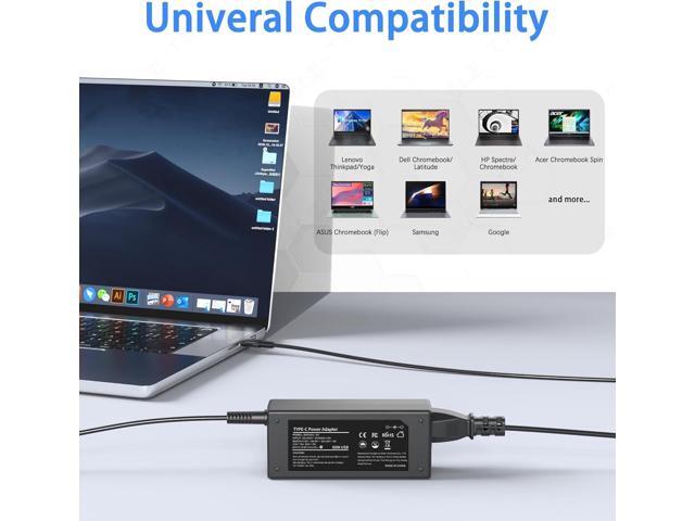 65W USB C Laptop Charger AC Adapter Replacement for Lenovo Laptop ChargerLenovo Thinkpad/Yoga/Chromebook,T480 T480S C930 C940 100e 300e 500e...