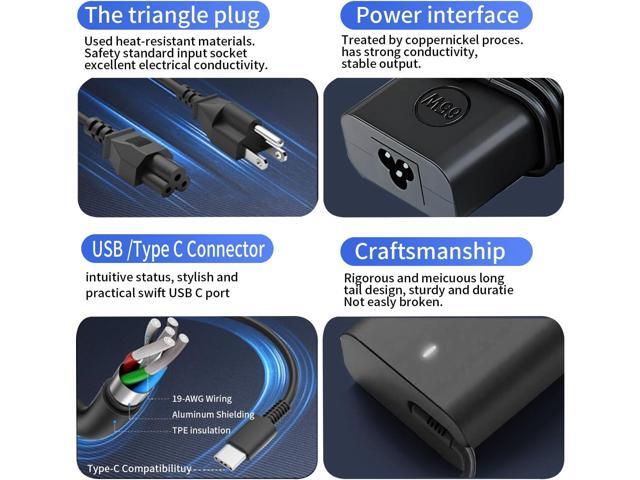 New Slim 65W USB C Laptop Charger for Dell Latitude 5540 5440 7440 5450 e5430 5430 5530 7430 3450 5550 5350 7450 5420 7420 5520 e5440 2in1,XPS...