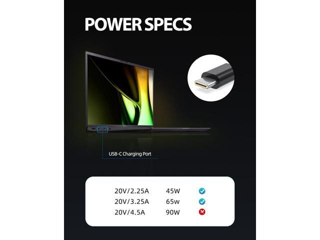 PD 65W USB C Fast Charger Replacement for LG Gram Laptop 14 15 16 17 Series 14Z90Q 15Z90Q 16T90P 16Z90P 16T90Q 17Z90P 17Z95P 17Z90Q 17Z90R 17Z90S...