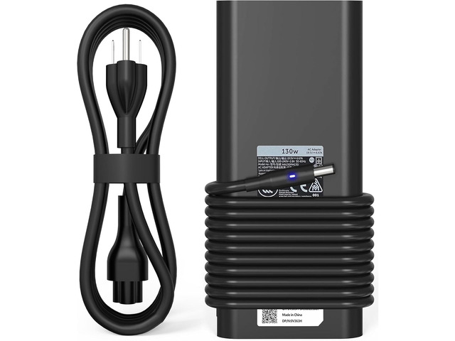 130W 4.5mm*3.0mm Round Tip AC Adapter Laptop Charger Compatible with Dell inspiron 14 16 Plus 7640 7620 7630 7420 7510 Dell XPS 15 7590 9530 9550...