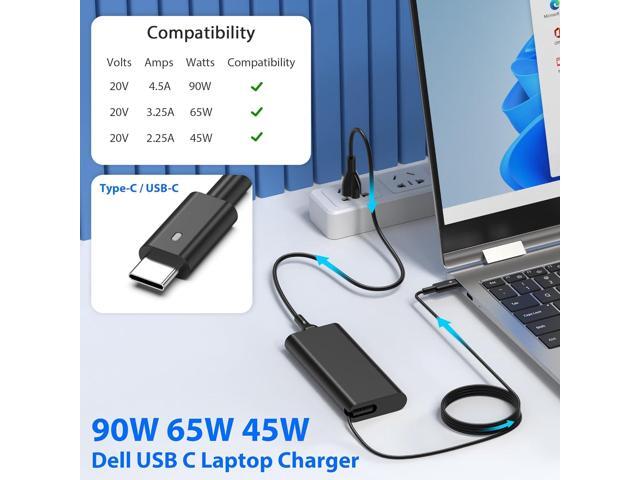New 90W USB C Type C Laptop Charger Power Adapter for Dell XPS,LA90PM170 DA90PM170 DA65NM170,Latitude 3400 3500 5400 5289 5300 7400 7300 7390 7200...