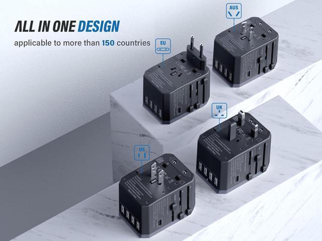 EPICKA Universal Travel Adapter, European Travel Plug Adapter (Not a Voltage Converter) - International Power Adapter Worldwide Charger with USB-C...