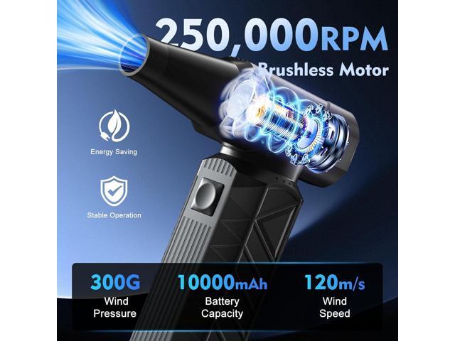 WHATOOK Compressed Air Duster: 180000RPM Air Blower with Stepless Speed Regulation Mode, Electric Air Duster with Brushless Motor, Air Duster for...