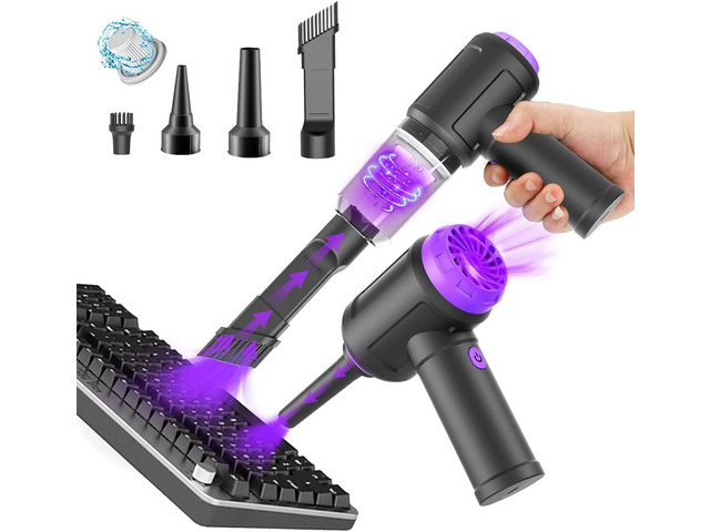 Meudeen 14500 Pa Computer Vacuum Cleaner Mini & 110000RPM Compressed Air Duster for Keyboard Cleaning Cordless Canned Air Powerful Energy Efficient