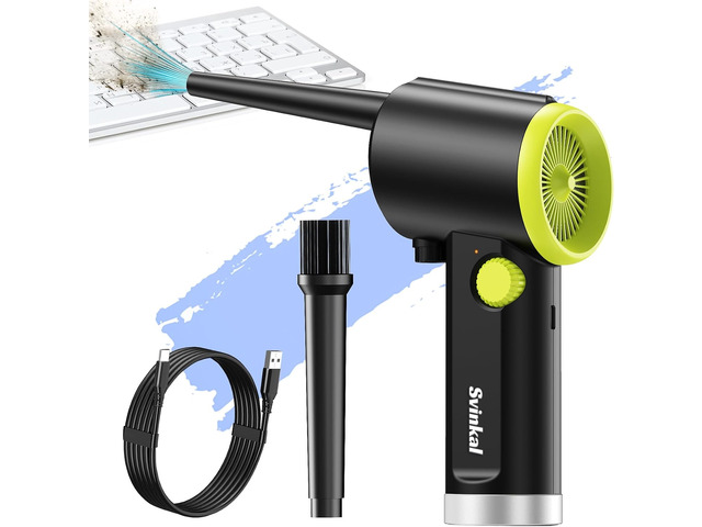 Svinkal Compressed air Duster Electric, Computer air Blower Gun, air Blower for Computer Keyboard, Cordless air Duster, for Cleaning Camera Toys...