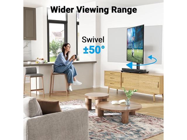 PERLESMITH Universal Swivel TV Stand for 24-60 inch TVs up to 99 lbs, 8 Height Adjustable Table Top TV Stand, TV Base Stand with Tempered Glass...