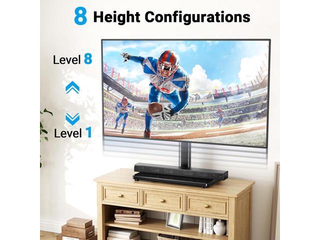 PERLESMITH Universal Swivel TV Stand for 24-60 inch TVs up to 99 lbs, 8 Height Adjustable Table Top TV Stand, TV Base Stand with Tempered Glass...