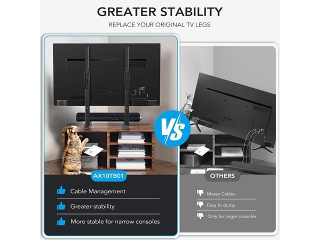 Universal TV Stand, Table Top TV Stand Base Replacement for Most 37 to 86 Inch LCD LED TVs, 7 Height Adjustable TV Legs with Cable Management Hold...