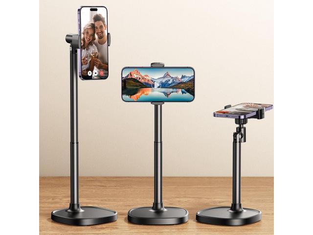 DIMONCOAT Phone Stand for Desk, Angle Height Adjustable Phone Holder for Desk, Aluminum Alloy Universal iPhone Holder, Retractable Cell Phone Stand...