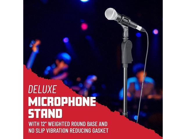 Gator Frameworks Microphone Stand with 12' Weighted Base and Deluxe Soft Grip Squeeze Height Adjustment, (GFW-MIC-1201)
