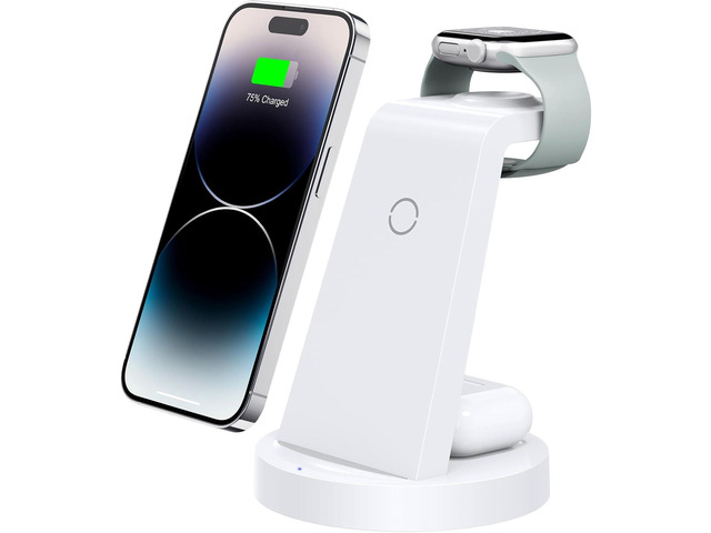 3 in 1 Charging Station for iPhone - Wireless Charger for Apple Products Multiple Devices - Charging Dock Stand for AirPods (for iPhone 17 16e 16...