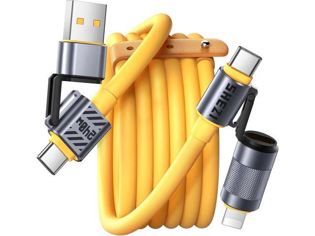 4 in 1 USB C Cable 240W Compatible With Lightning Cable Fast Charging & Data Transfer,Multi Charger Cord for iPhone iPad Charger Wire Combo with...