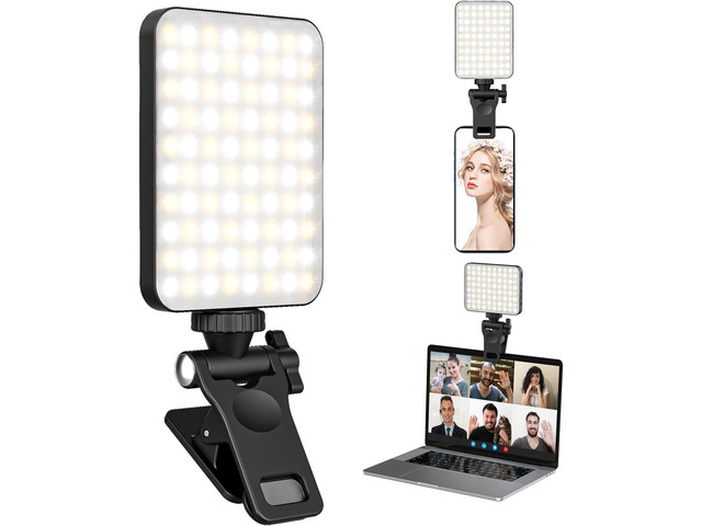 XINBAOHONG Rechargeable Selfie Light, Clip Fill Light for Phone Laptop Tablet Portable Light for Video Conference Live Streaming Zoom Call Makeup...