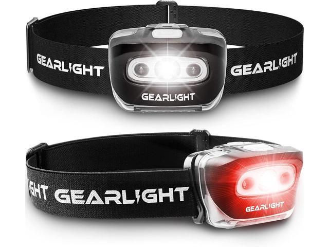 LED Headlamp 2-pack Battery Powered (AAA) (Batteries Not Included) Head Lamp for Running Hunting Camping Fishing Hiking with Red Light and...
