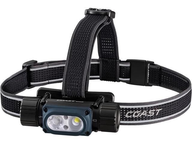 Coast WPH34R 2000 Lumen Waterproof Ultra Bright IP68 USB Rechargeable-Dual Power Headlamp, 6 Modes with Spot and Flood Beams, Blue/Black