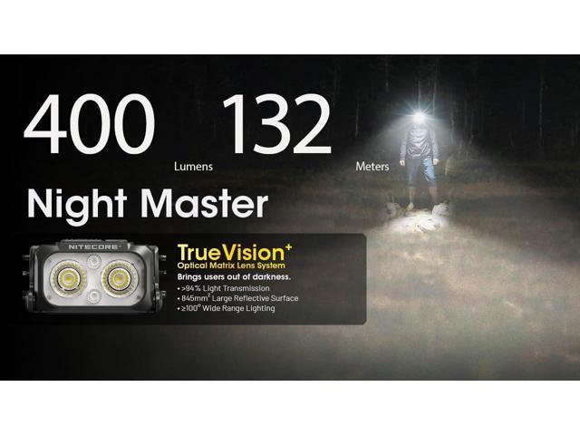 Nitecore NU25 MCT UL 400 Lumens Ultra Lightweight Headlamp, USB-C Rechargeable Sticker for Back Packing, Camping and Running