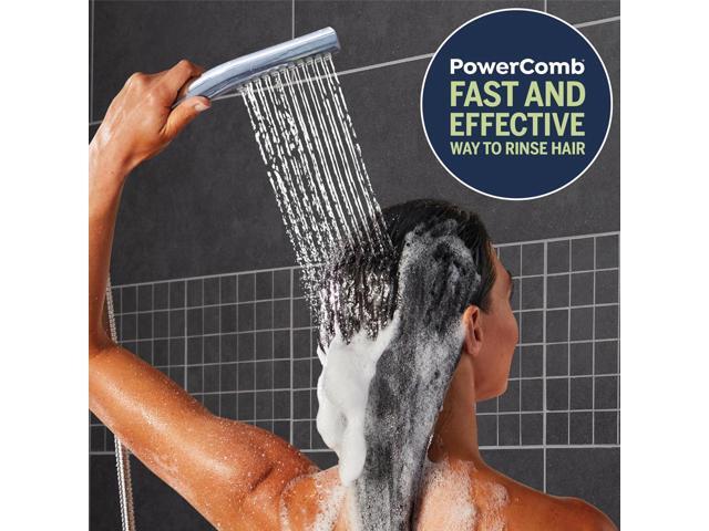 Waterpik High Pressure Handheld Wand and Rain Shower Head Combo with 8-Foot Long Metal Hose, BodyWand Spa System with 7 Spray Modes for Hair and...